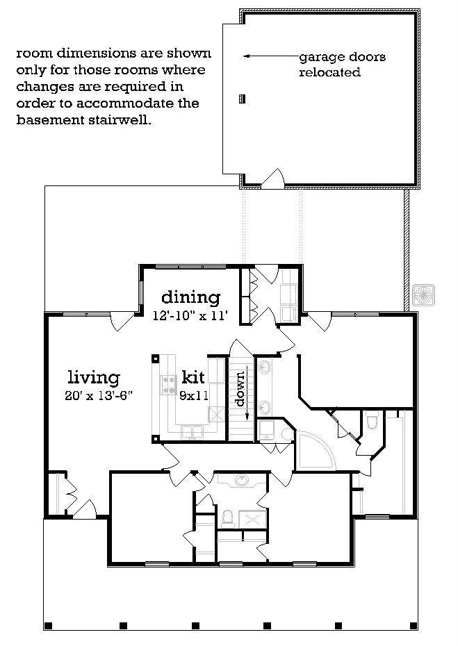 Main Level Stair Location with optional basement